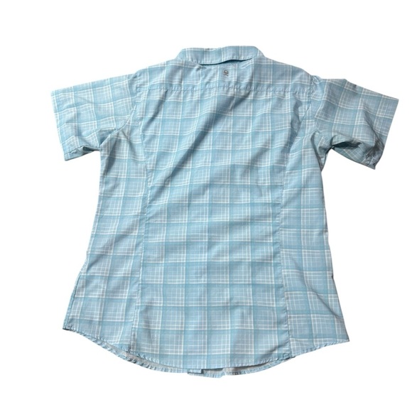 Light Blue Casual Button Down Shirt Plaid Design Pastel Little donkey Andy L - Picture 2 of 5